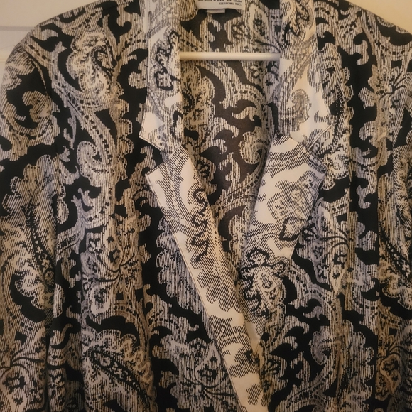 80's 90's Retro Paisley Blazer Black & White - Picture 7 of 9